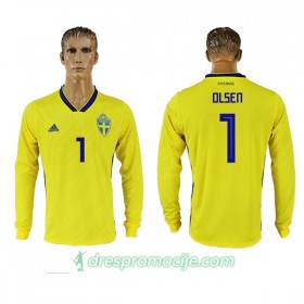 Švedska Dres Olsen 1 Domaći Svjetsko prvenstvo 2018 Dugim Rukavima